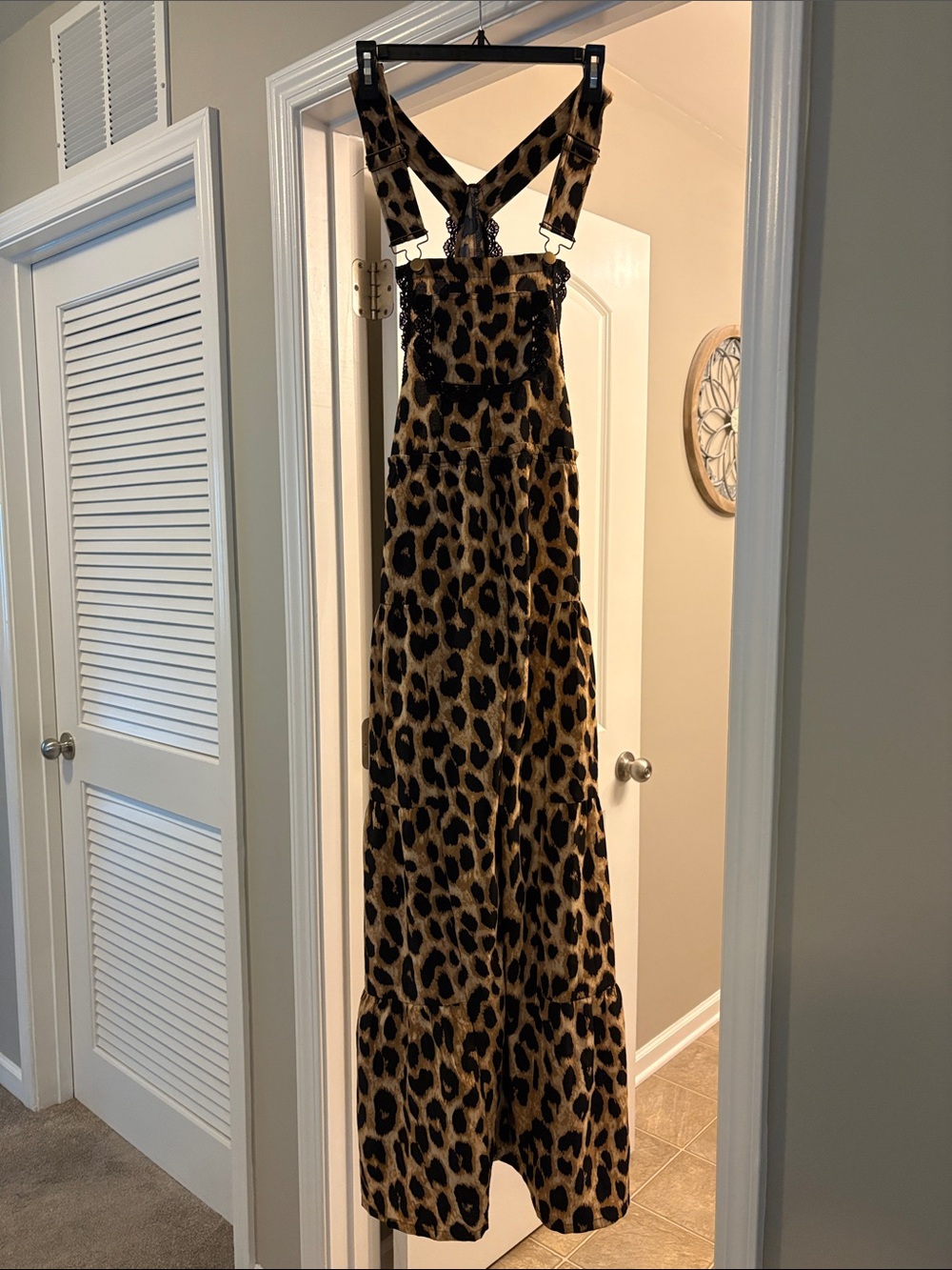 Leopard Print Maxi Dress with Adjustable Straps